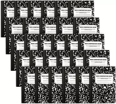 Mini Composition Notebook Cute 30 Pack Black Narrow Ruled Mini Composition Book • $39.61