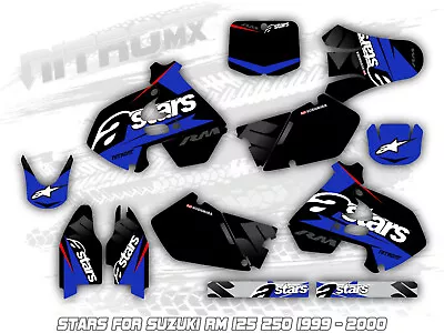 NitroMX Graphics Kit For SUZUKI RM 250 1999 2000 Motocross Decals Stickers • $149.90