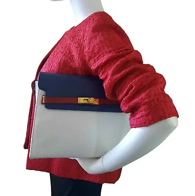 Vintage FRANCESCO BIASIA Colour-Block Leather Flap Front Crossbody Bag... • $149