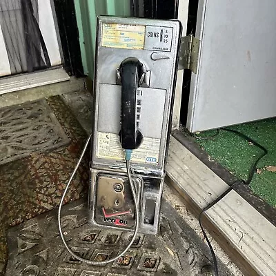 Vintage CHROME Phone Coin Payphone ￼Push Button Telephone GTE Frontier Verizon • $165