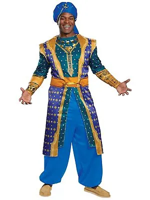 Genie Deluxe Disney Aladdin Arabian Movie Story Book Week Adult Mens Costume XL • £108.53