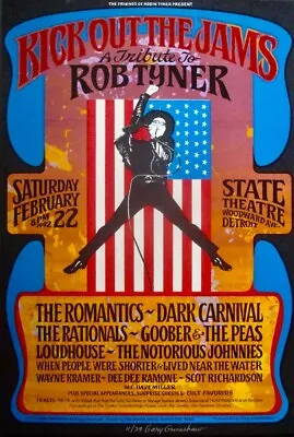 ROB TYNER TRIBUTE 1993 DETROIT Variant Concert Poster MC5 GARY GRIMSHAW Signed • $400