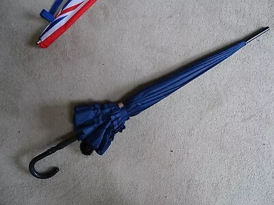 Soake Frilled Blue Walking Stick Umbrella / Parasol 36 . • £9.99