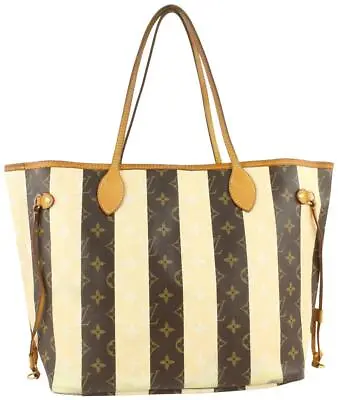 $3220 • Buy Louis Vuitton Limited Rare Stripe Monogram Rayures Neverfull MM Tote 4LV1019