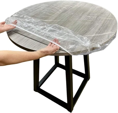 $17.99 • Buy Evelots Round Fitted Tablecloth-Clear Vinyl/Elastic-Pub/Small Kitchen-Fits 36 To