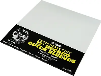 (25) 12SE04 12  LP Vinyl Record Outer Sleeves - Extra Heavy Duty 4 Mil THICK • $17.99