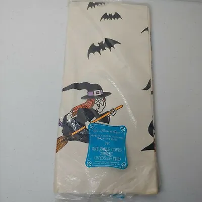 Vintage Halloween American Greetings Paper Table Cover Witches Bats 36 Sq Feet • £9.55