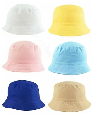 Kids Bucket Hats Sun Hat Summer Cotton Cap Baby Boys Girls 0 Month - 13 Yrs ~abg • £6.45
