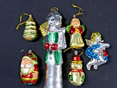 $7.05 • Buy 6 Vintage Plastic Christmas Ornaments Unbreakable Metallic Lot Angel Tree B8595