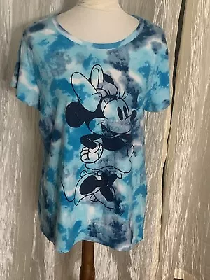 Disney Minnie Mouse Family Fun Tie Dye Crop Shirt Womens Sz L • $9.90