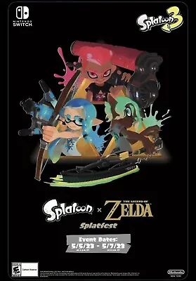 $29.99 • Buy Splatoon X Legend Of Zelda Splatfest Poster Nintendo NY EXCLUSIVE Tears Kingdom