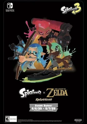 $29.99 • Buy Splatoon X Legend Of Zelda Splatfest Poster Nintendo NY EXCLUSIVE Tears Kingdom