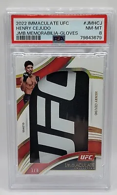 HENRY CEJUDO 🇺🇸 2022 Immaculate UFC Jumbo Memorabilia Fight Gloves 1/8 PSA 8 • $260