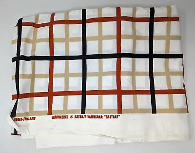 Vintage 1975 Marimekko Katsuji Wakisaka Rattaat Checkered 143  X 55  Fabric OC23 • $119.99