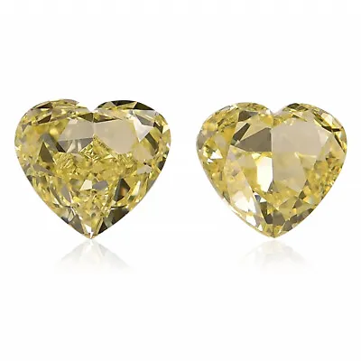 $2730 • Buy 1.05Cts Fancy Yellow Loose Diamond Natural Color Heart Shape Pair GIA Certified