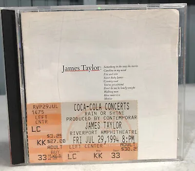 James Taylor Greatest Hits CD + 1994 Ticket Stub St. Louis Missouri Riverport • $25