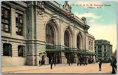 1912 N.Y.C. & H.R.  Railroad Depot Albany New York NY Posted Postcard • $8.76