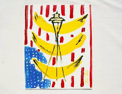 SPACE NEEDLE BANANAS Jr CHARLIE FAST OUTSIDER POLITICAL FOLK POP ART AMERICANA • £42.18