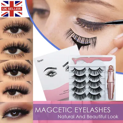 £2.99 • Buy UK-Waterproof Magnetic Eyeliner With Eyelashes Tweezer Set Natural Short Lashes