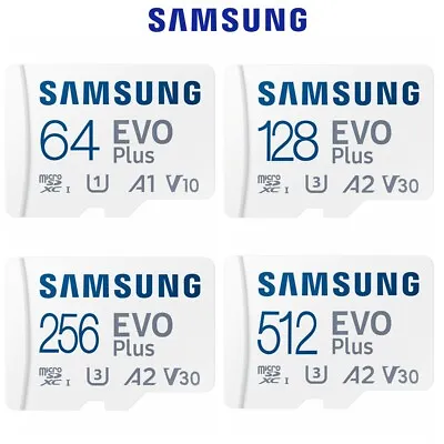 Micro SD Card SamSung Evo Plus 64GB 128GB 256G 512GB Class 10 SD Memory 130Mb/s • $17.95