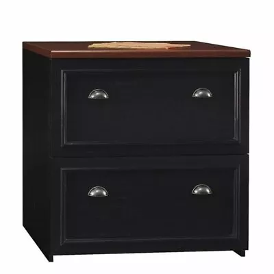 Bowery Hill 2 Drawer Lateral File Cabinet In Black And Cherry • $272.31