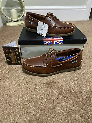 Chatham Deck II G2 Mens Brown Leather Lace Up Deck Boat Shoes Size 8 • £85