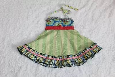 Matilda Jane Limeade Ellie Roundabout Dress Halter Wonderful Parade Sz 2 H11664 • $11.99