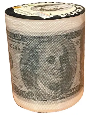 Money Toilet Paper Roll 100 Dollar Bill Tissue TP Benjamin Funny Gag Bath Joke $ • $9.44