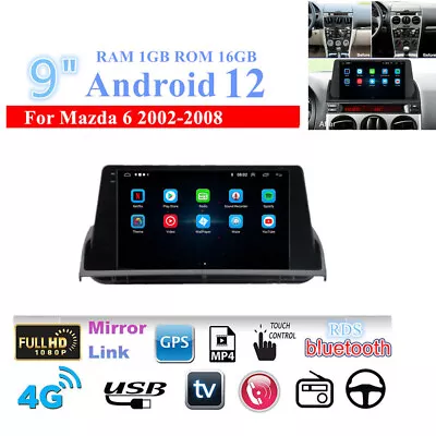 9'' Android 12 1GB＋16GB Car Stereo Radio GPS Nav Head Unit For Mazda 6 2002-2008 • $281.59