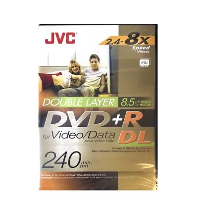 £6.99 • Buy JVC DVD+R DL Dual Double Layer 8.5GB Disc 8x 240 Mins Single Pack