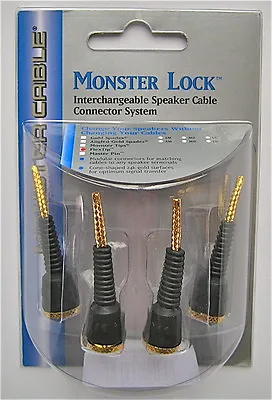 Monster Lock Flex Tip Modular Speaker Cable Termination 4pcs Z2 Bi-wire Biwire Z • $199.85