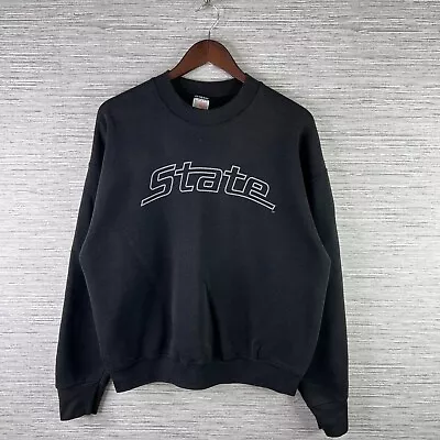 VINTAGE Michigan State Spartans Sweatshirt Mens Large Black Crewneck 90s MSU • $24.88