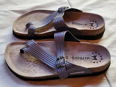 Mephisto Women's Gray Helen Plus Loop Toe Slip On Open Heel Sandals Size 42 Grey • $59.95