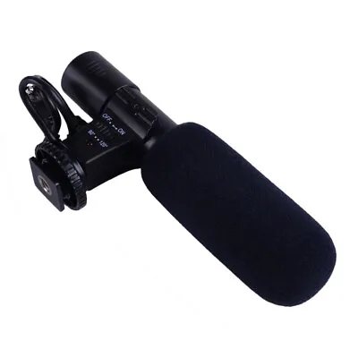 Black External Stereo Microphone Fit For Canon Nikon DSLR Camera DV Camcorder • £15.55