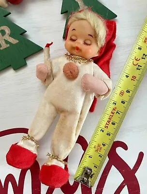 Vintage Christmas Sleeping Pixie Felt Japan • $14.50