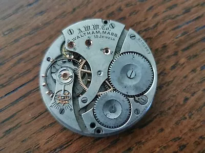 1900 Waltham Grade 620 Pocket Watch Movement For Restoration / Parts • £39.99