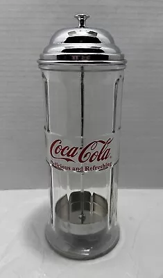 Vintage Tablecraft Coca Cola Glass Straw Holder Dispenser Jar Coke Drink Diner • $22