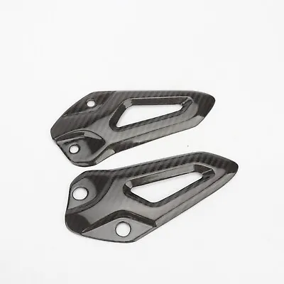 For 2023+ Kawasaki ZX-4R Carbon Fiber Heel Plates Guards Foot Peg Shield Trim • $47.80