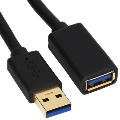 £4.55 • Buy PRO USB 3.0 22AWG High Speed Cable EXTENSION Lead A Male To Female Socket 1m-3m