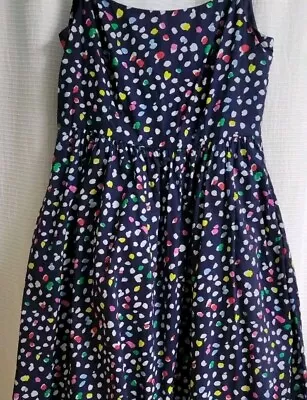  J. Crew Ratti Happy Cat Polka Dot Midi Dress Size 6 (C13) • $24.85