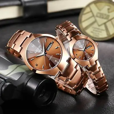 £22.70 • Buy Men 'S And Women 'S Watch Fashion Couple Watch Double Calendar Casual Steel Belt