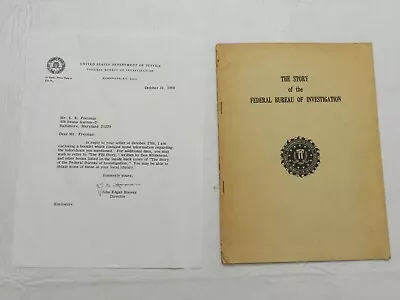 J. Edgar Hoover Letter Signed 1968 FBI Letterhead PLUS 1945 The Story.. FBI SB • $100