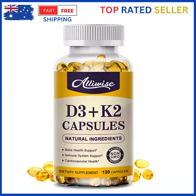 Vitamin D3 5000IU And K2 MK-7 200mcg - Immune Support Wellness - 120 Tablets • $21.99