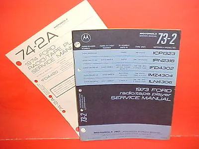 1973 Ford Mustang Mach I Cougar Motorola 8-track/am-fm/mpx Radio Service Manual • $29.99