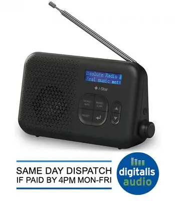 £23.49 • Buy I-Star DAB Radio Portable Rechargeable DAB/DAB+/FM LCD Display Preset 2 Alarms