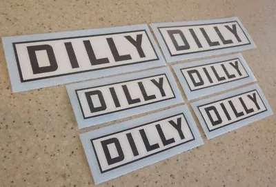 Dilly Vintage Boat Trailer Decals 6-Pak Black White Free Ship + FREE Fish Decal • $18