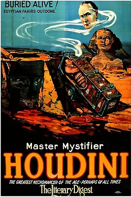 Vintage Magician Poster – Harry Houdini #1 – Magic Themed Wall Art Print • $24.99