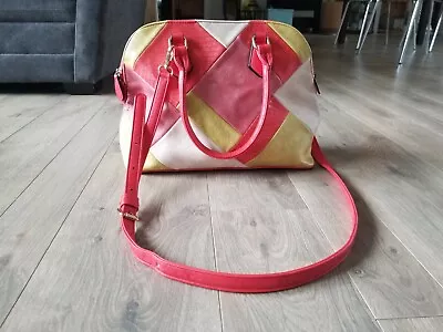 Vieta Medium Geometric Multicolor Handbag Purse W Shoulder Strap Faux Leather • $29.99