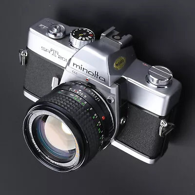 Minolta Srt 201 W 50mm F1.4  Silver Body  35mm Film Camera  Rokkor X PG  Lens • $165