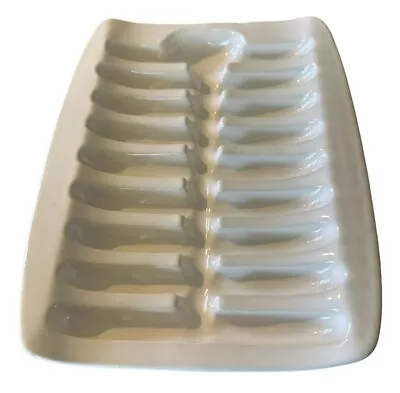 Ceramic Asparagus Tray Or Roasting Dish - White Vintage - Made In Japan • $20